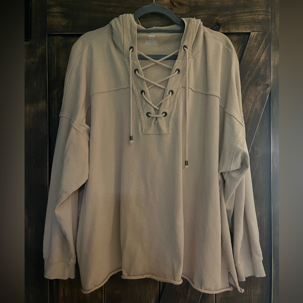 Aerie Lace Up Hoodie